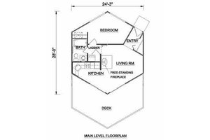 Floor Plan - Main Floor for Contemporary House Plan #116-105 - 1 bed, 1 bath