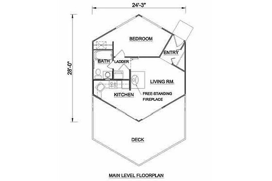 Floor Plan - Main Floor for Contemporary House Plan #116-105 - 1 bed, 1 bath