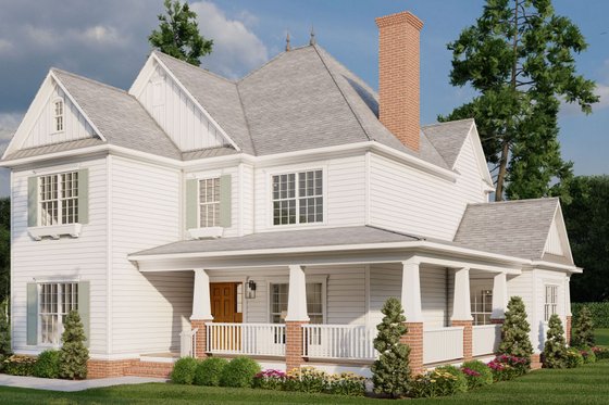 Exterior - Other Elevation for Classical House Plan #17-2855 - 5 bed, 3.5 bath