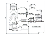 European Style House Plan - 4 Beds 3 Baths 3216 Sq/Ft Plan #67-699 