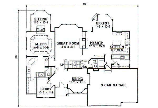 European Floor Plan - Main Floor Plan #67-699