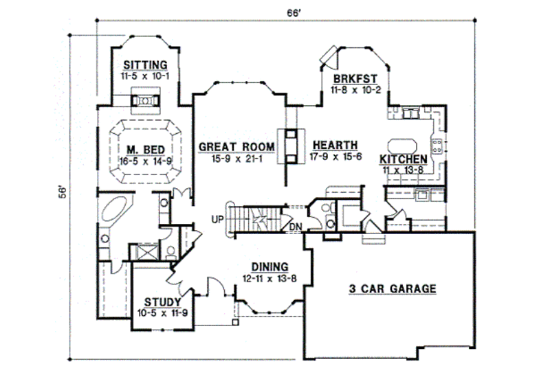 European Style House Plan - 4 Beds 3 Baths 3216 Sq/Ft Plan #67-699 ...