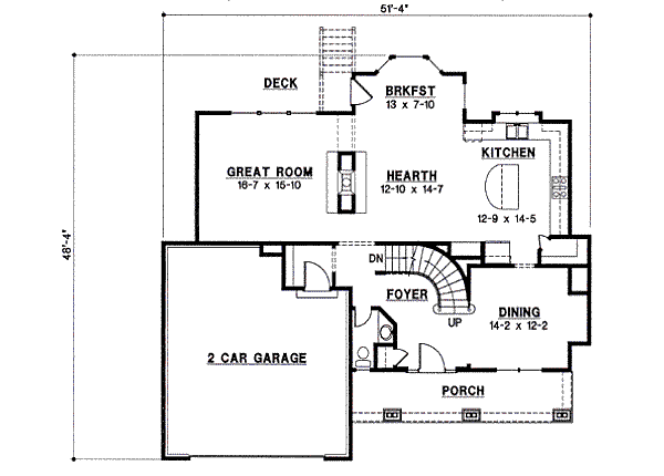 Traditional Floor Plan - Main Floor Plan #67-809