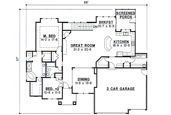 European Floor Plan - Main Floor Plan #67-358