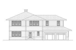 Exterior - Front Elevation 3 for Prairie House Plan #901-49 - 4 bed, 3.5 bath
