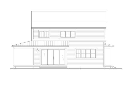 Exterior - Rear Elevation 2 for Farmhouse House Plan #23-2764 - 5 bed, 2.5 bath