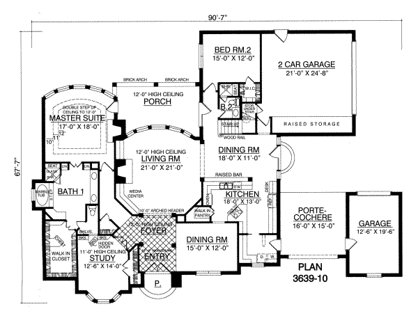 House Plan Design - European Floor Plan - Main Floor Plan #40-195