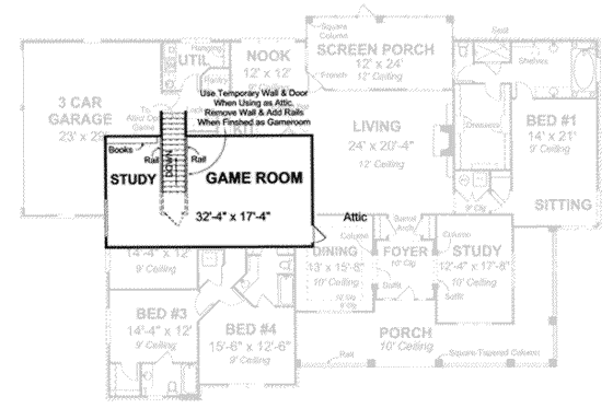 Floor Plan - Upper Floor for Country House Plan #20-1682 - 4 bed, 4 bath