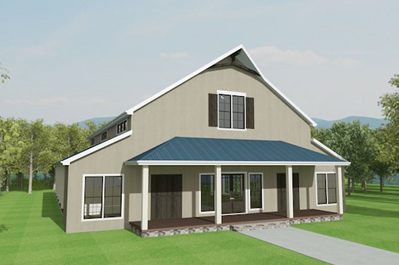 Dream House Plan - Exterior - Front Elevation 3 for Barndominium House Plan #923-97 - 3 bed, 3.5 bath