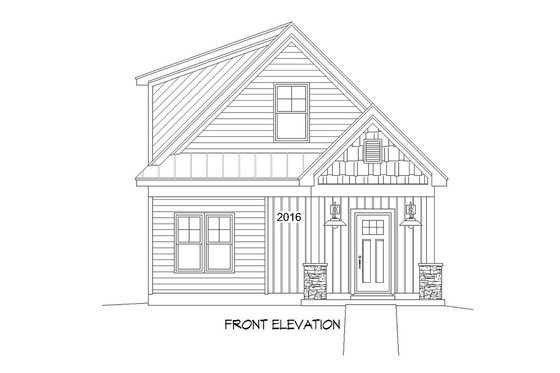 Exterior - Front Elevation 3 for Cabin House Plan #932-19 - 3 bed, 2 bath