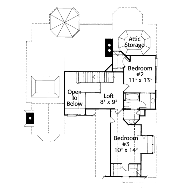 House Plan Design - Cottage Floor Plan - Upper Floor Plan #429-11