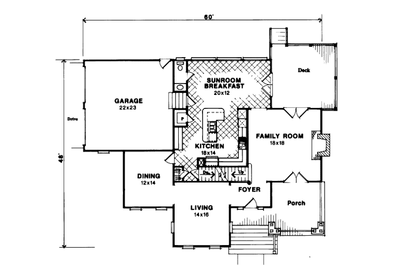 Dream House Plan - Floor Plan - Main Floor for Traditional House Plan #41-172 - 4 bed, 3.5 bath