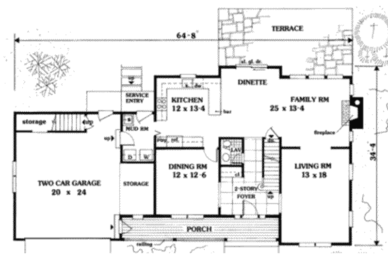 Dream House Plan - Floor Plan - Main Floor for Farmhouse House Plan #3-215 - 5 bed, 2.5 bath