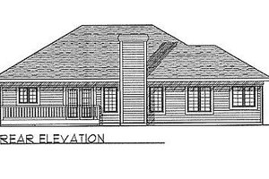 Exterior - Rear Elevation for Traditional House Plan #70-131 - 3 bed, 2 bath