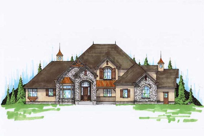 Architectural House Design - European Exterior - Front Elevation Plan #5-424