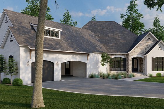 Exterior - Front Elevation 3 for European House Plan #923-334 - 3 bed, 2.5 bath