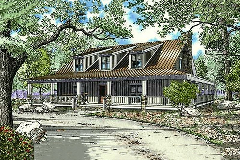 Home Plan - Country Exterior - Front Elevation Plan #17-653