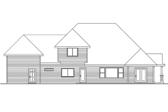 Exterior - Rear Elevation for Country House Plan #124-604 - 3 bed, 2.5 bath