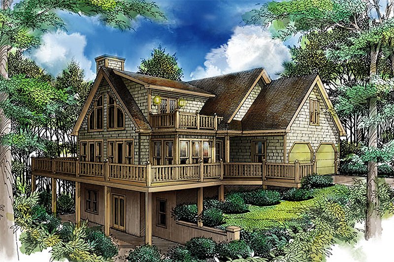 Cottage Style House Plan - 3 Beds 2 Baths 1901 Sq/Ft Plan #71-108