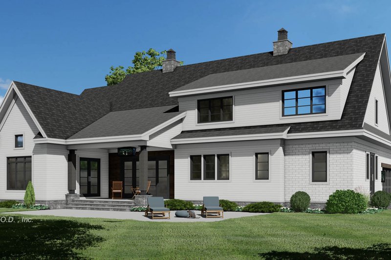 House Design - Exterior - Rear Elevation for Farmhouse House Plan #51-1222 - 4 bed, 3.5 bath