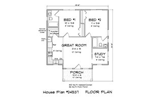 Floor Plan - Main Floor for Modern House Plan #513-2330 - 2 bed, 2 bath