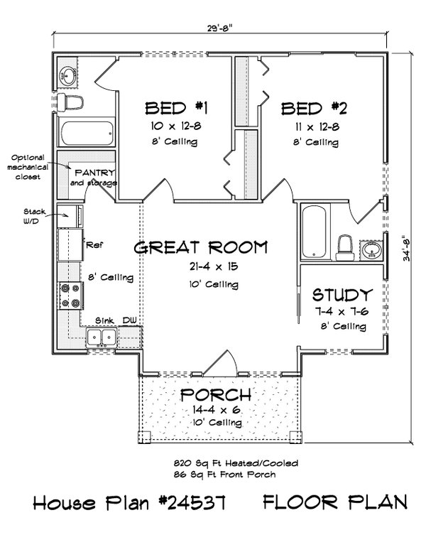 House Blueprint - Modern Floor Plan - Main Floor Plan #513-2330