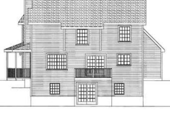Exterior - Rear Elevation for Country House Plan #75-109 - 3 bed, 2.5 bath