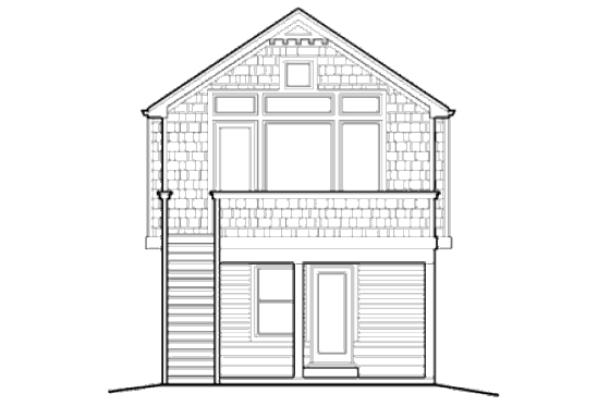 Exterior - Rear Elevation for Craftsman House Plan #48-437 - 3 bed, 2 bath