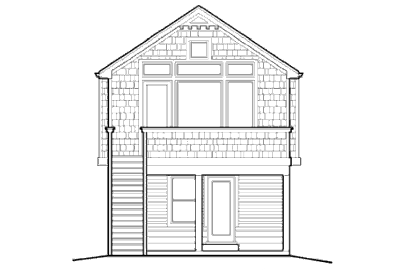 Home Plan - Exterior - Rear Elevation for Craftsman House Plan #48-437 - 3 bed, 2 bath