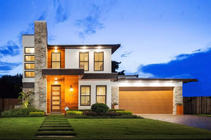 Exterior - Front Elevation 3 for Contemporary House Plan #1058-180 - 4 bed, 3.5 bath