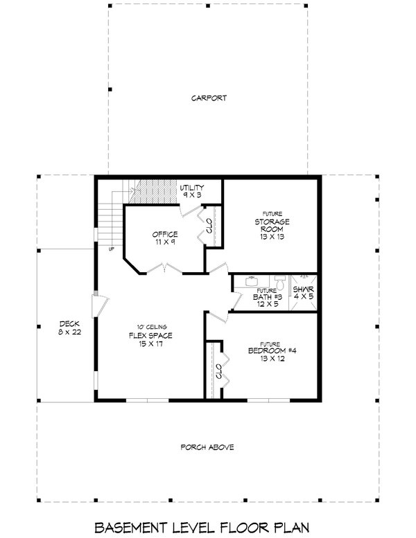 Dream House Plan - Floor Plan - Lower Floor for Contemporary House Plan #932-1435 - 3 bed, 2.5 bath