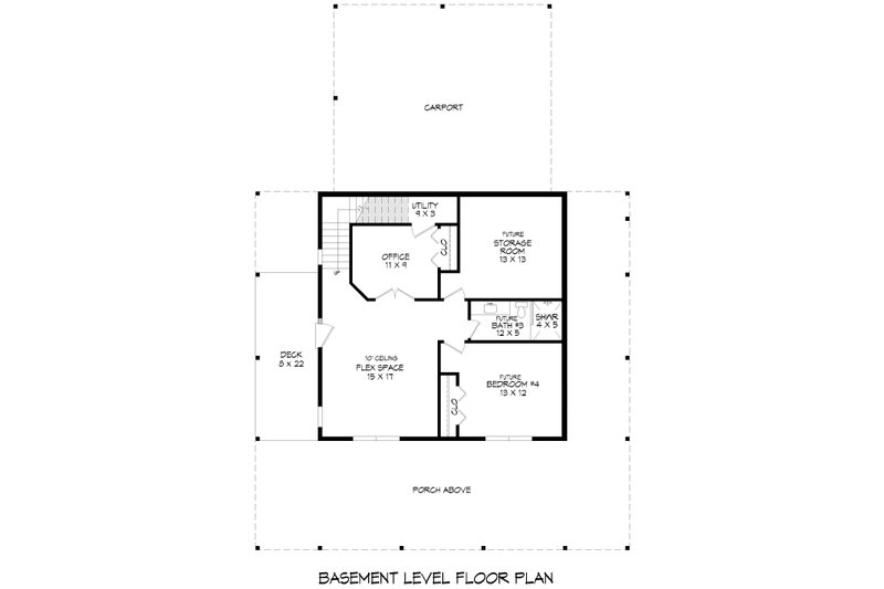 Dream House Plan - Floor Plan - Lower Floor for Contemporary House Plan #932-1435 - 3 bed, 2.5 bath