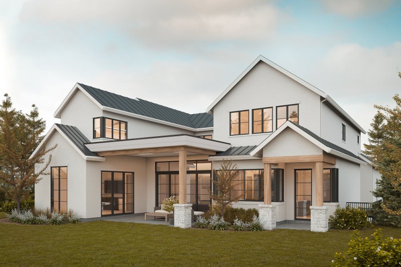 House Blueprint - Exterior - Rear Elevation for Farmhouse House Plan #1114-15 - 5 bed, 5.5 bath