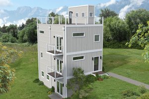 House Blueprint - Contemporary Exterior - Front Elevation Plan #932-1357