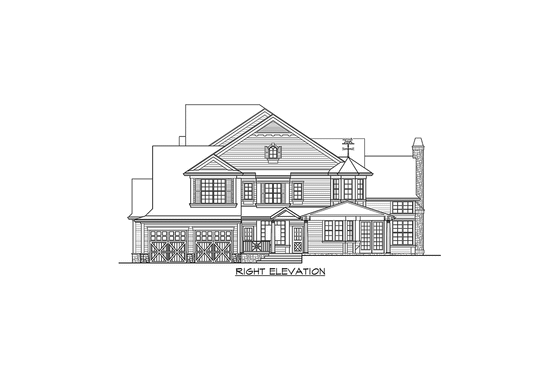 Exterior - Other Elevation 3 for Country House Plan #132-180 - 4 bed, 4.5 bath