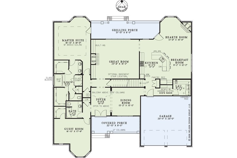 Home Plan - Floor Plan - Main Floor for Country House Plan #17-3283 - 4 bed, 3 bath
