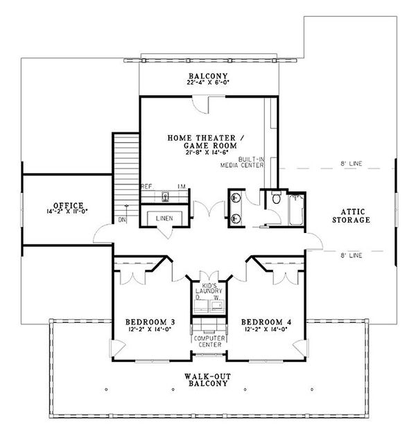 Farmhouse Floor Plan - Upper Floor Plan #17-528