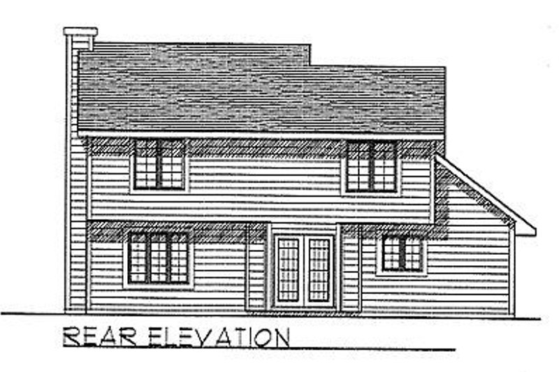 House Plan Design - Exterior - Rear Elevation for Traditional House Plan #70-148 - 3 bed, 2.5 bath