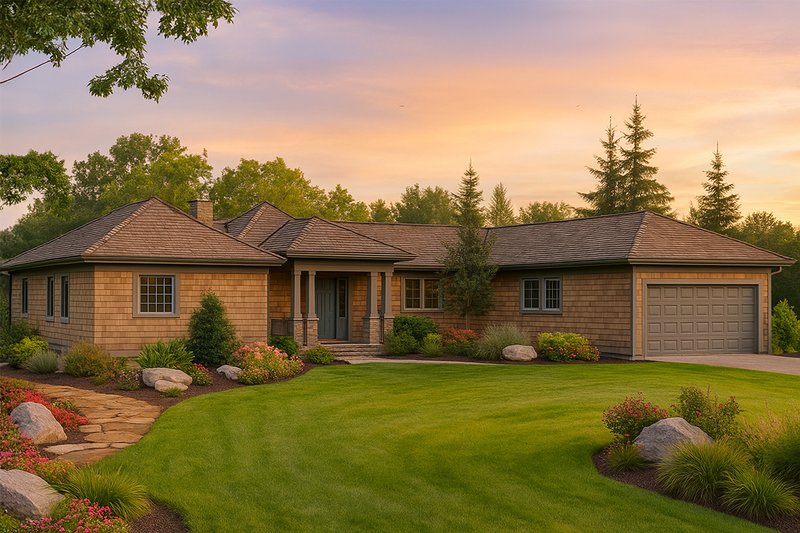 Home Plan - Exterior - Front Elevation for Craftsman House Plan #124-408 - 3 bed, 2 bath