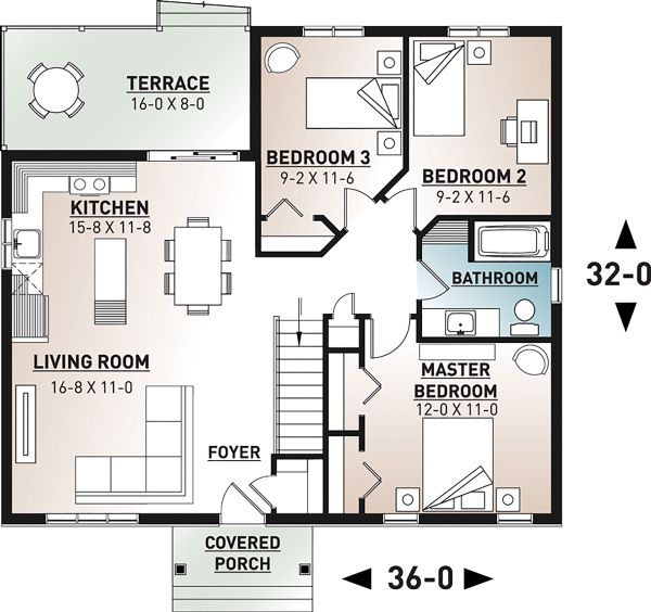 Craftsman Floor Plan - Main Floor Plan #23-2696