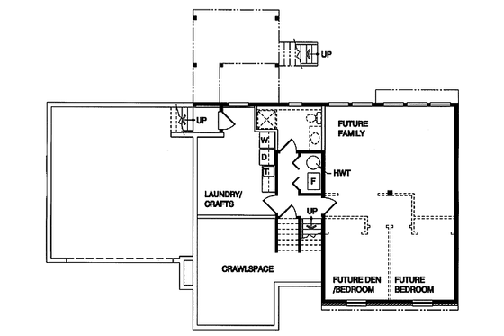 Floor Plan - Lower Floor for Traditional House Plan #47-343 - 3 bed, 2 bath