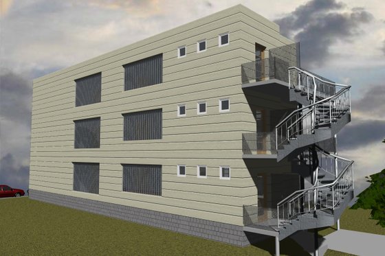 Exterior - Rear Elevation for Contemporary House Plan #535-19 - 9 bed, 6 bath