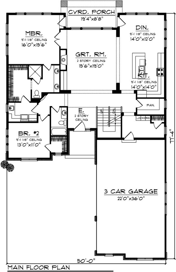 Traditional Floor Plan - Main Floor Plan #70-1108