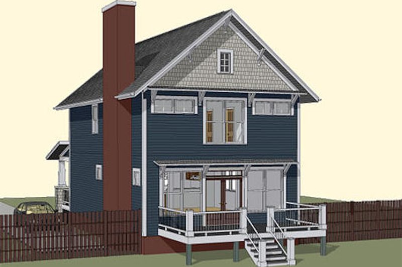 Dream House Plan - Exterior - Rear Elevation for Craftsman House Plan #79-273 - 3 bed, 2.5 bath