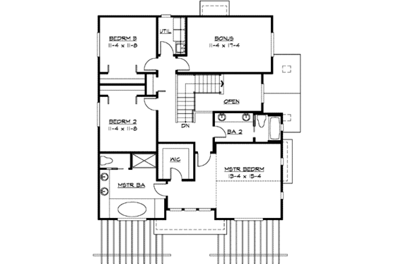 Floor Plan - Upper Floor for Country House Plan #132-118 - 3 bed, 2.5 bath