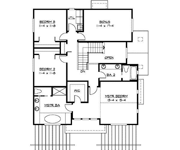 House Design - Country Floor Plan - Upper Floor Plan #132-118