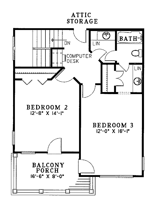 Southern Floor Plan - Upper Floor Plan #17-2047