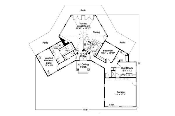 House Plan Design - Craftsman Floor Plan - Main Floor Plan #124-1264