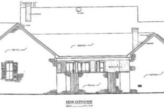 Exterior - Rear Elevation for Traditional House Plan #14-101 - 4 bed, 3.5 bath