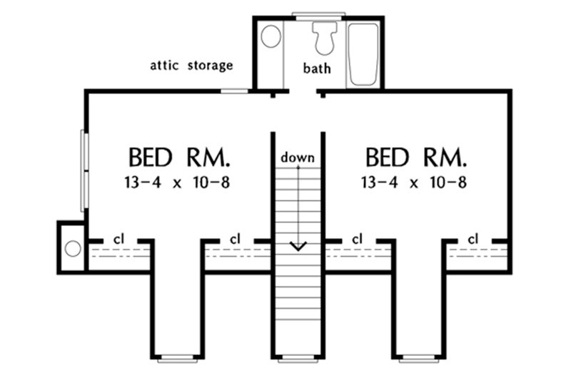 Home Plan - Floor Plan - Upper Floor for Farmhouse House Plan #929-39 - 3 bed, 2.5 bath